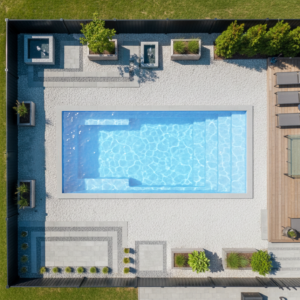 ARIA compact fiberglass pool model for small GTA backyard planning